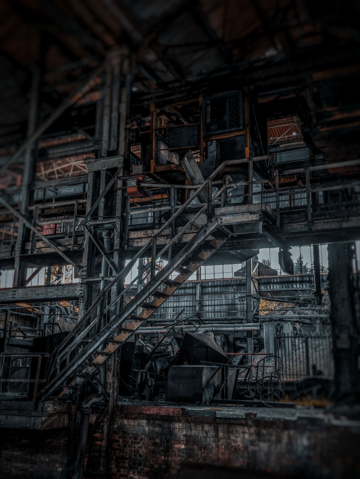 Urban exploration photography of an abandoned industrial building